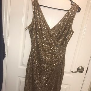 Gold Sequin Cocktail Dress by Ralph Lauren